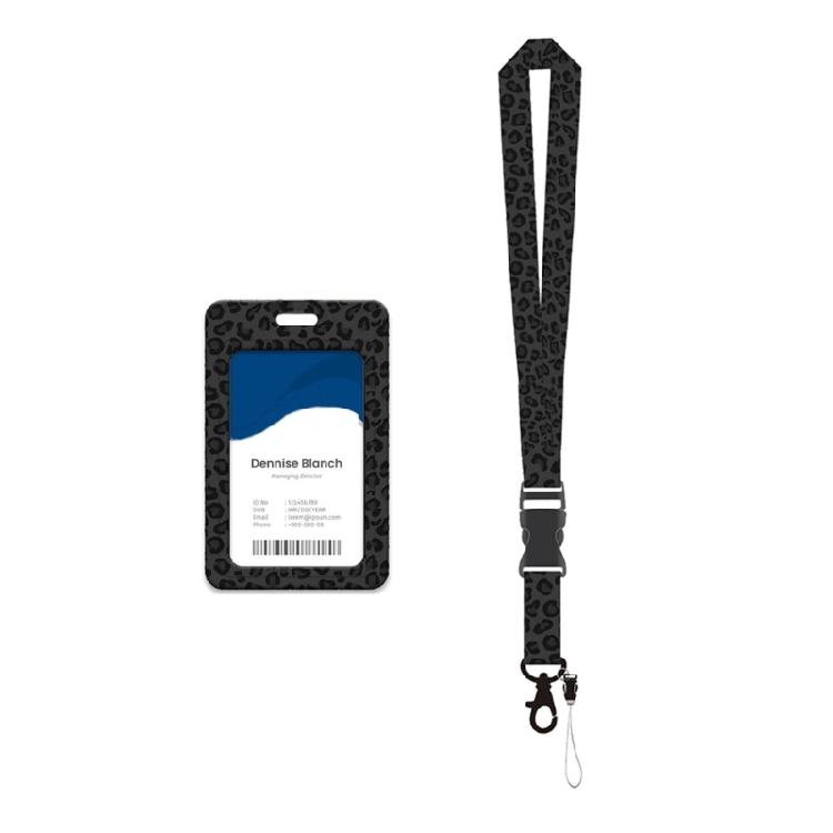 Leopards Retractable Badge Holder Waterproof ABS Card Holder With Retractable Lanyard For Corporate Business Employee