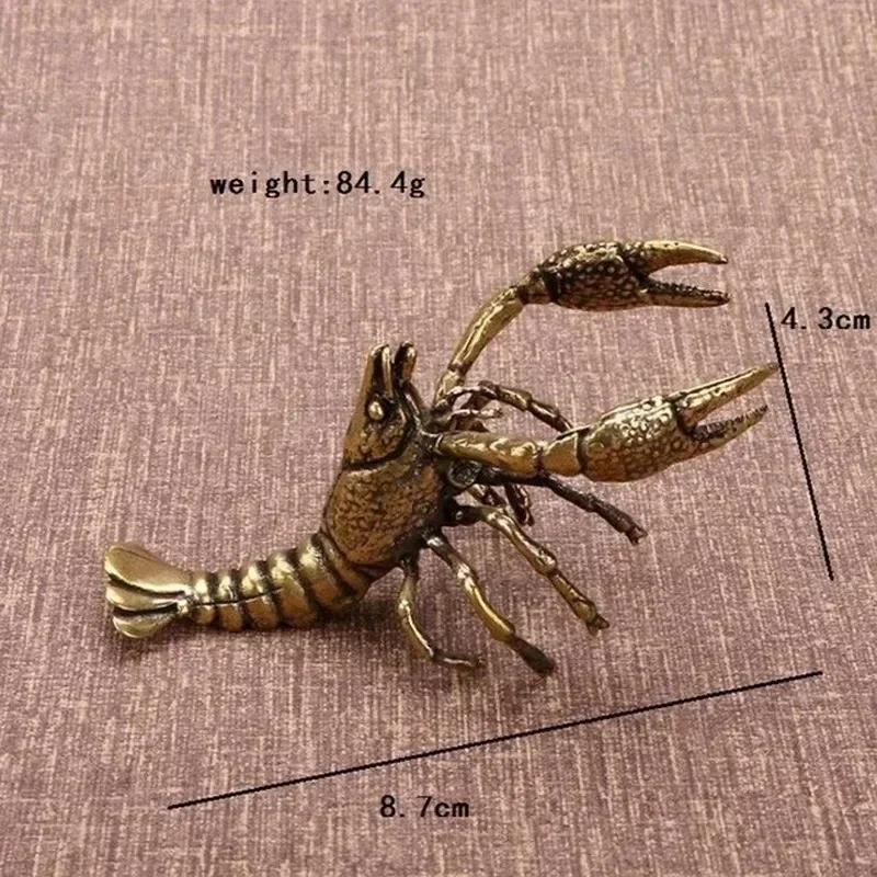 Reine Kupfer Hummer Anhänger Massivguss Tee Haustiere Antike Sammlungen Miniaturen Zuhause Vintage Messing Tierfiguren Handwerk