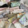 Women's Floral Korean Makeup Bags Cosmetic Bag Organizer Pouch Travel Make Up Toiletry Bag Canvas Beauty Case Pencil Case