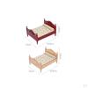 Miniature Birch Wood Upholstered Double Bed And Bedroom Accessories Furniture 1:12 Scale Doll House