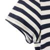LACOSTE Border Pattern French sleeve V neck T-shirt 36 Navy Women Used