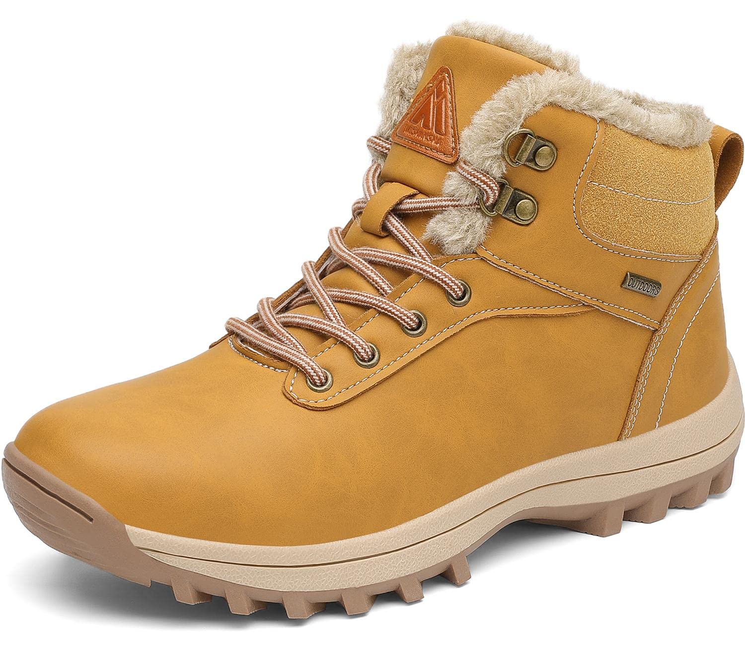 

Putu Snow Cold Outdoor Hiking Size Yellow High-Top Waterproof, Non-Slip, Fleece-Lined Boots, Unisex, Abrasion-Resistant, Shock-Absorbing, Weather,