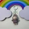 Mini LABUBU Key Chain Kawaii Labubu School Bag Pendant Keyring Couple DIY Key Ring Decoration Accessories Kids Gift
