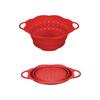 Collapsible Round Silicone Colander Large and Small Sizes for Kitchen Use High Temperature Resistant Strainer Basket with Handles