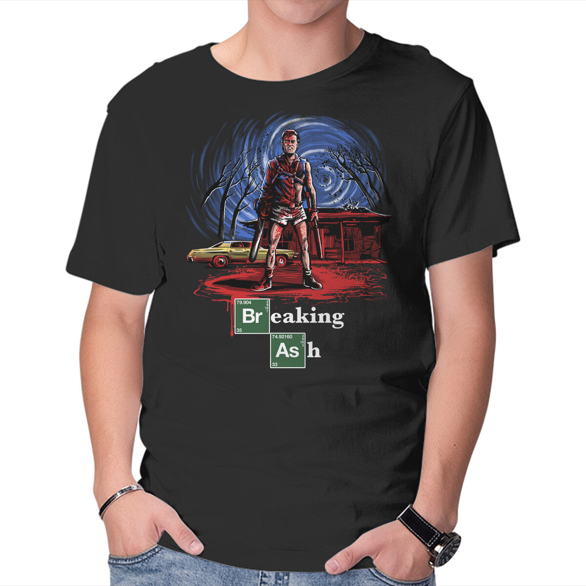 Unisex Crew Neck T-Shirt Breaking Ash Graphic Short Sleeve Casual Tee XXXL