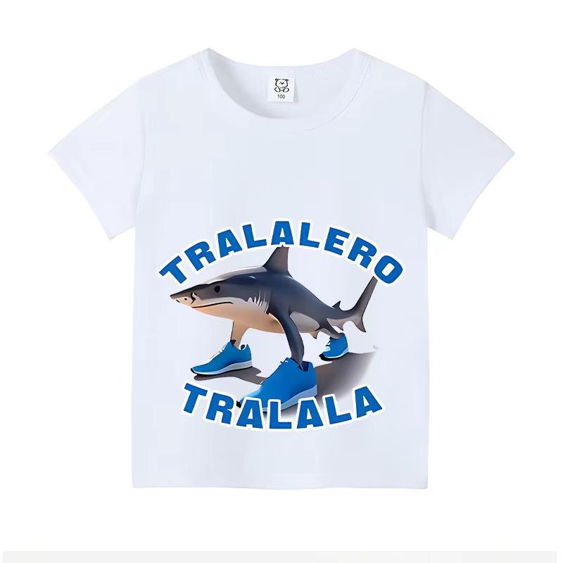 Italy Brain Rot Funny Animal Kids' Cotton T-Shirt - Cappuccino Assassin Short Sleeve