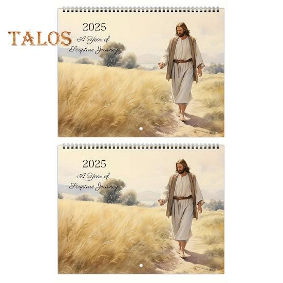 

Иисус 2025 Настенный календарь Иисус Искусство Иллюстрации Настенный календарь Ежемесячный планировщик Религиозные стихи из Библии Календарь Подарок для христианских друзей семьи 2pcs