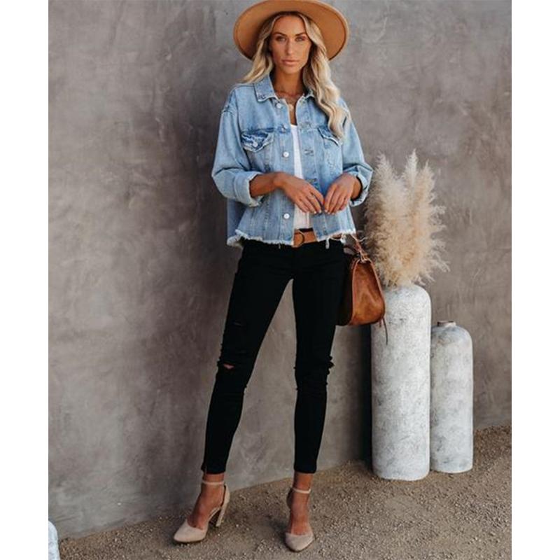 Denim Coat Women's Loose Ruffled Short Jacket