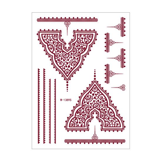 Red Henna Tattoo Kit Tattoos Stickers Waterproof Henna Temporary 4