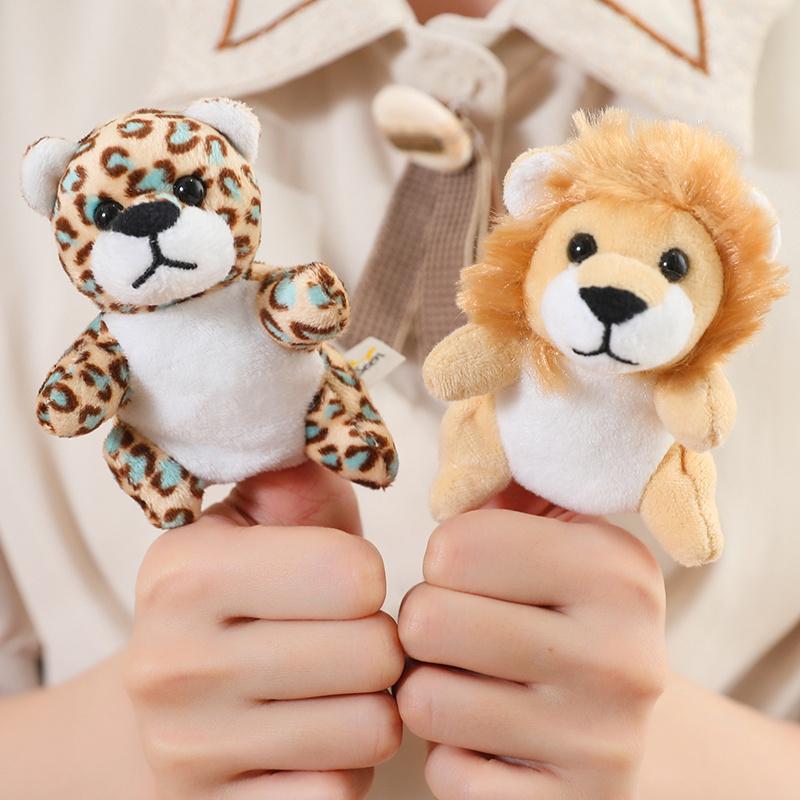 9cm Cartoon Animal Plush Finger Puppet Insect Zoo Animal Interactive Plushie Tell Story Butterfly Bee Dragonfly Ant Panda Hippo