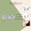 Bamoer Authentic 925 Sterling Silver Classic Clear Cubic Zircon Small Stud Earrings