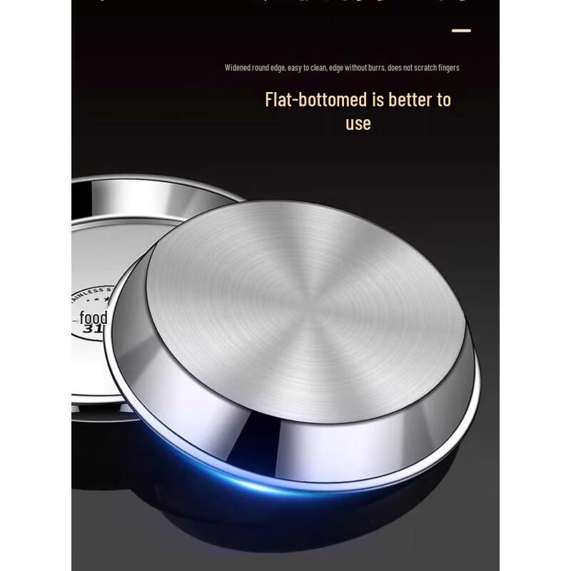 HANDUNYOU 50cm Płytki Okrągły Talerz ze Stali Nierdzewnej