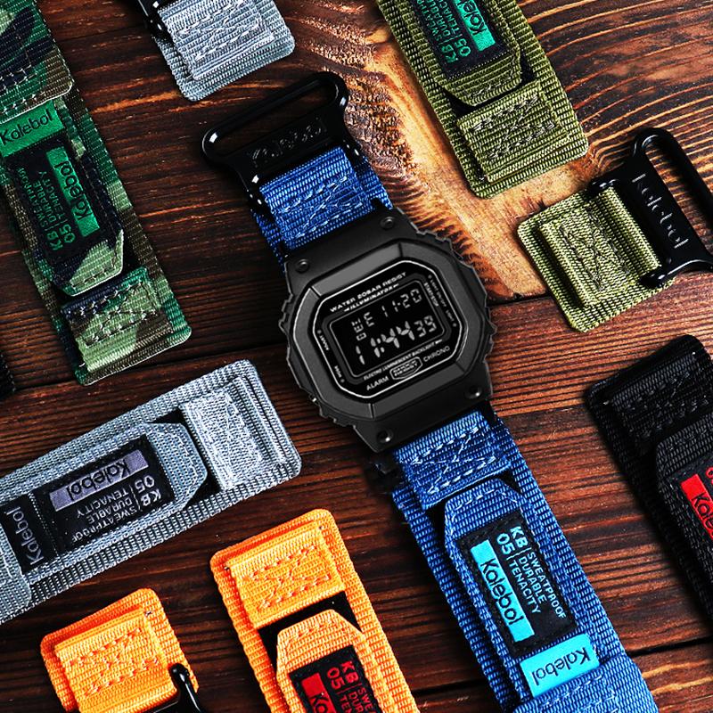 DW5600 GW-M5610 DW-6900 GW-B5600 Nylon Canvas Strap For Casio GA2100 GM2100 Modified Watch Band Men's Outdoor Sports Wristband