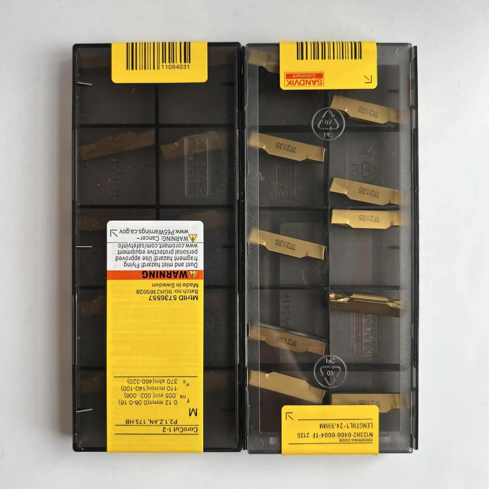 

Original Sandvik / N123H2-0400-0004-TF 2135 / CNC lathe carbide blade 10 PCS