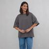 Damen Rundhals Halbsleeve T-Shirt Lockere Passform Lässiger Stil Einfarbige Baumwolle T-Shirt Sommer Oversized Basic Top