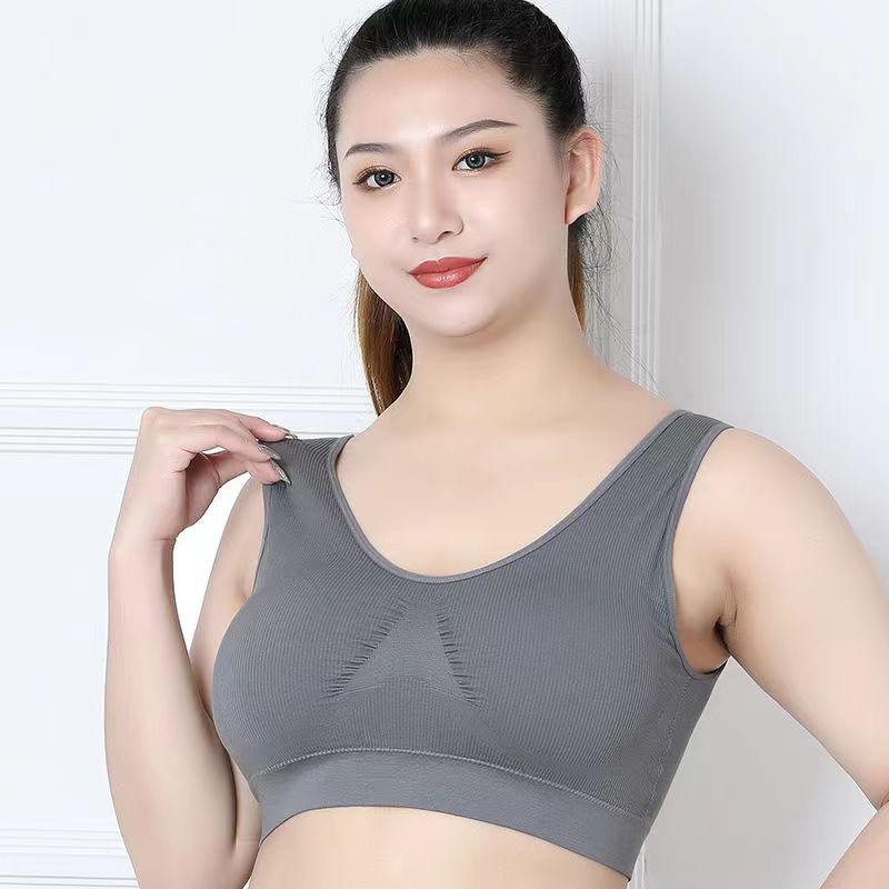 Plus Size Bras No Steel Ring Bra Vest Type Anti-sagging Gathered Mother Bra Sports Underwear