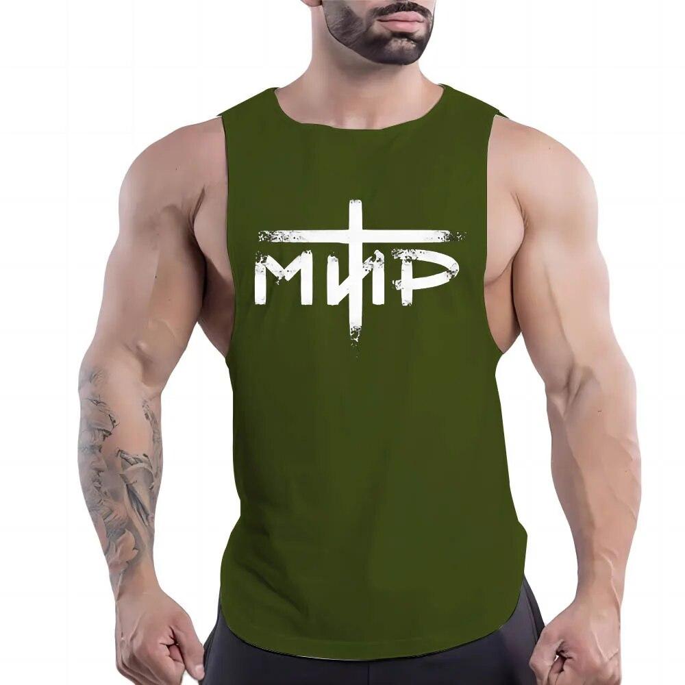 Cztery pory roku dla dorosłych mężczyzn Casual sportowa kamizelka z wycięciem pod szyją kreatywny list 2d drukuj prosta moda oddychająca koszulka bez rękawów