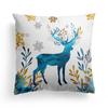 New Christmas Blue Watercolor Elk Pillow Cover  Decoration Holiday Gift Sofa Cushion  Bedroom Room Home