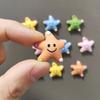 5/10pcs Mixed Colors Smiling Face Star Shape Fridge Magnets Fancy Cute Home Decoration Sticker Decor Po Note Holder