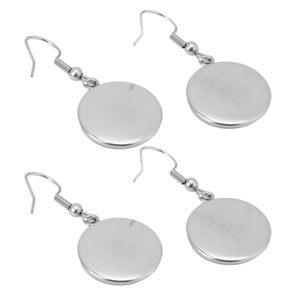 20pcs Stainless Steel Jewelry DIY Accessory 16mm Earrings Wire Hooks Blanks  Earrings Crafts