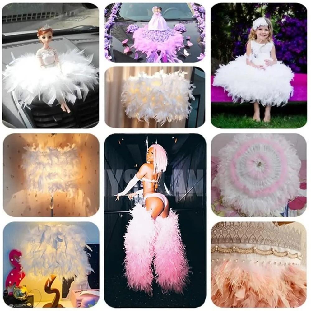 8-10CM Width Handicrafts Feather Colorful Plumes Fringes  For Clothes Needlework
