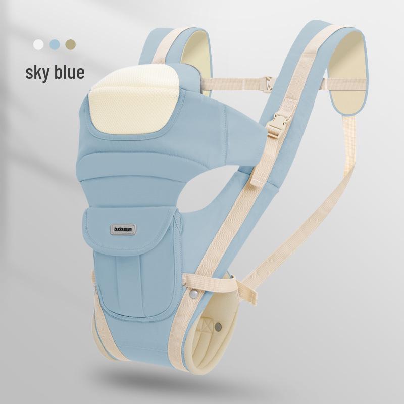 Lightweight 4-Season Baby Carrier with Waist Stool - Multifunctional, Two-Way, Hands-Free Design