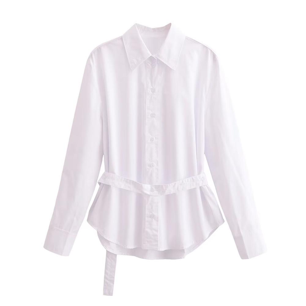 Women's Autumn/Winter 2024 Versatile Poplin Shirt - Three Colors, Long Sleeve
