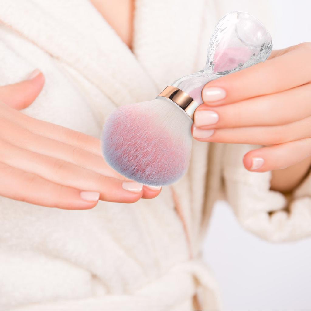 Soft Nail Dust Brush Cleaner for Makeup Brushes Nail Art Cleaning Portable Ergonomic Handle Salon Home