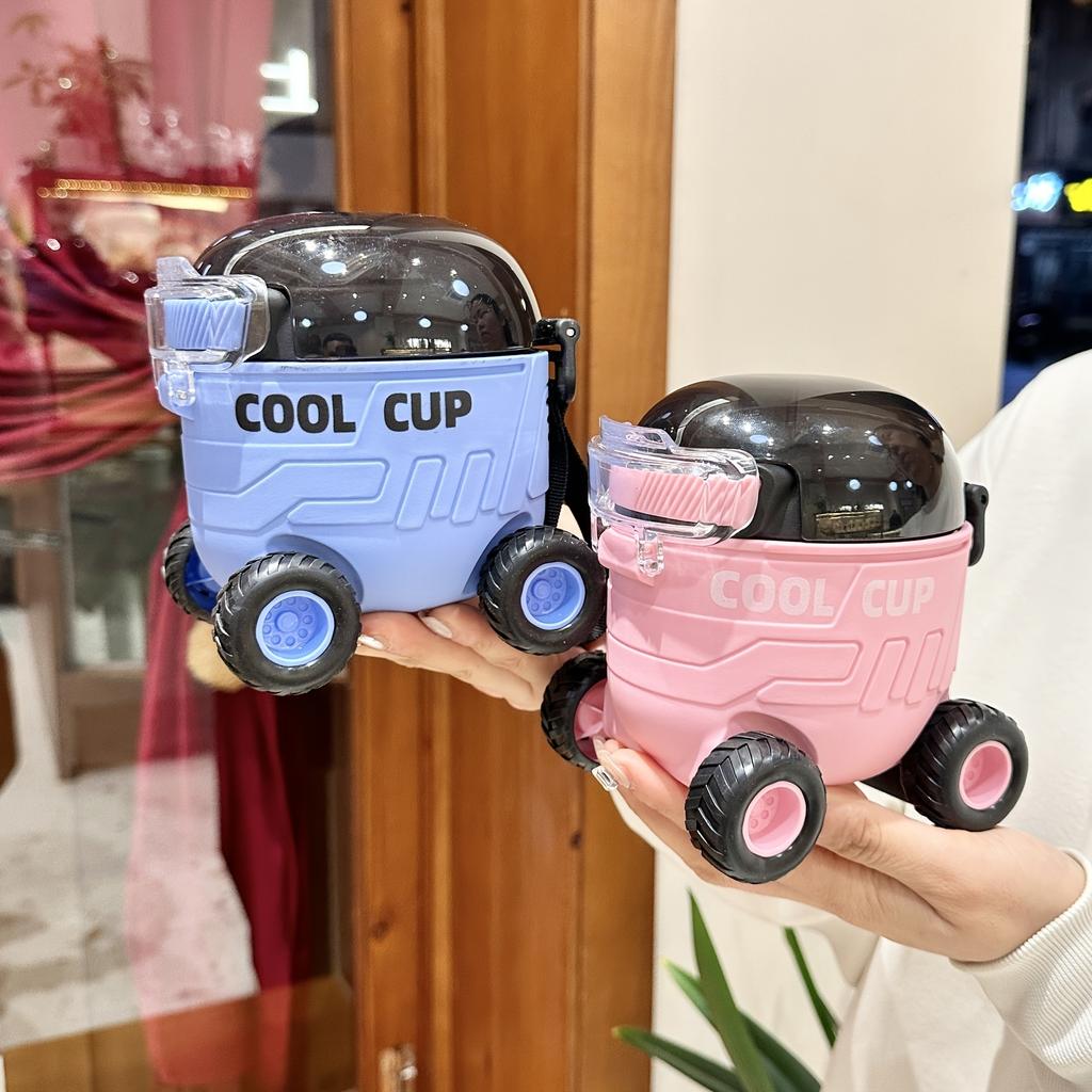 1pc 550ml Cool Cartoon Mars for RoveR Water Cup with Straw Portable, Durable Polycarbonate Plastic, Fun Design for Students Outdoor Use Available
