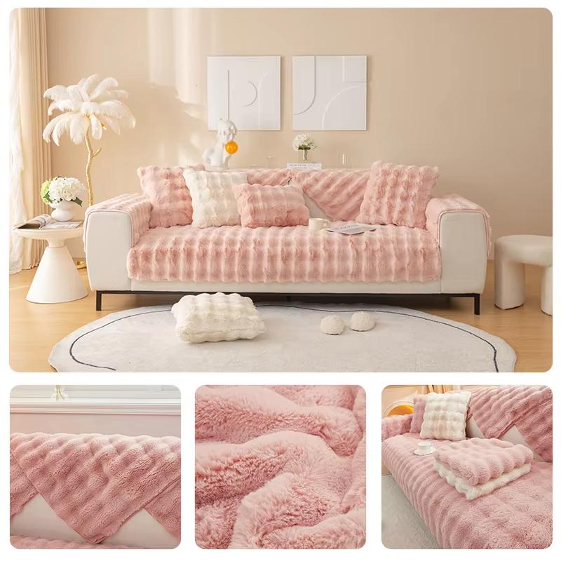 Warm Velvet Sofa Covers,Thick Plush Sofa Mat, Imitation Rabbit Fur Sofa Pad,Sofa Cushion For Winter, Sofa Cover For Living Room