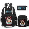 3Pcs/set Anime One Piece Washable Backpack for Teenager Girl Boy Computer Knapsack Back To School Lightweight Book Bag Men Women Travel Bag Rucksack