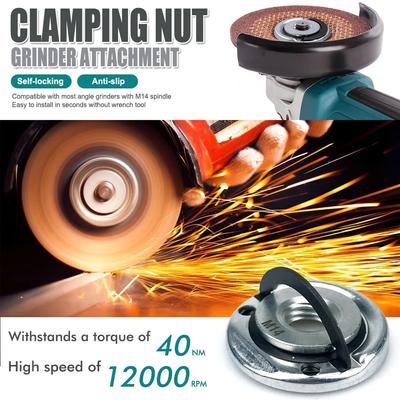 M14 Winkelschleiferplatte Selbstsichernde Plattenschleifmaschine Winkelschleifer mit Gewinde Winkelschleifer Winkelschleifplatte Schnellspanner Power Chuck Werkzeug