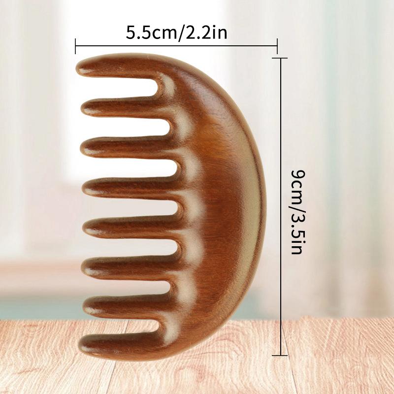 Sandalwood Massage Comb Head Meridian Scalp Comb Face Eye Shoulder Neck Scraping Treatment Anti-Static Wide Tooth Comb