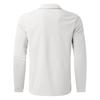 New Men's Collared Fashion Solid-Colour Waffle-Weave Long-Sleeved T-Shirt Polo Top