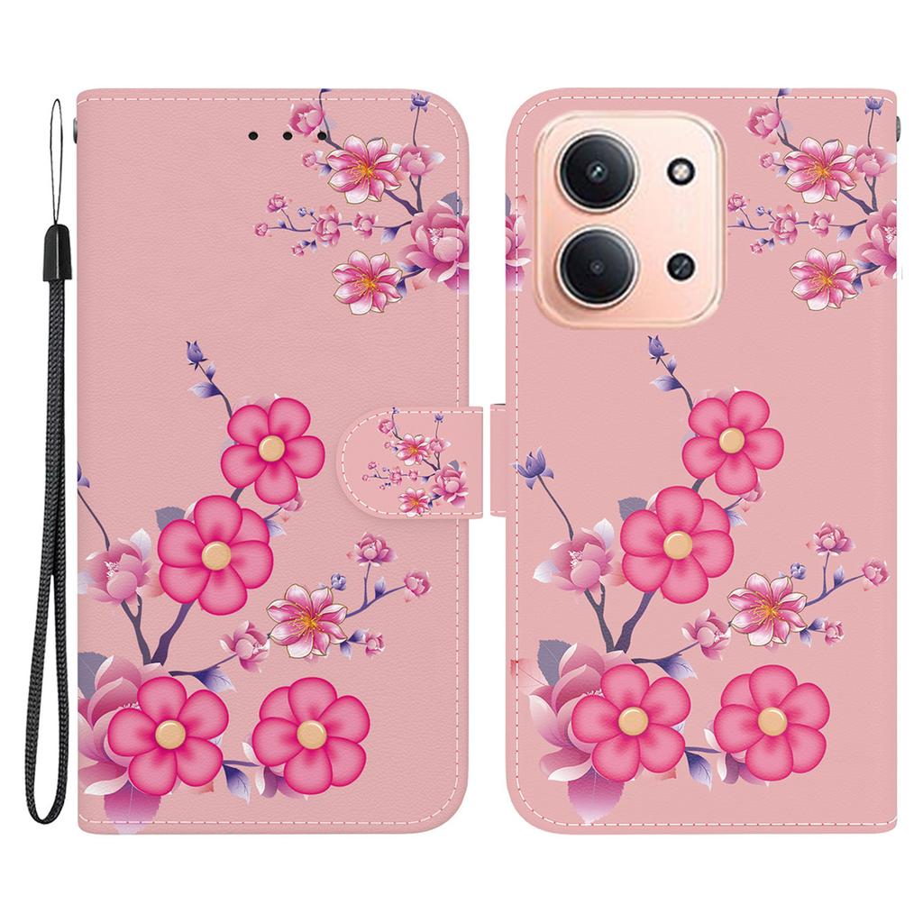 For Xiaomi Redmi 15C 5G (EU) (173mm)/15C 4G (EU) (173mm) Wallet Phone Case Pattern Printing Leather Flip Cover with Strap