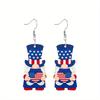 2D Flache Unabhängigkeitstag Zwerge Acryl Ohrringe Mode Tropfen Hängeohrringe Elegante Ohrringe Party-Ohrringe Weihnachtsgeschenk für Freunde Gastgeschenk
