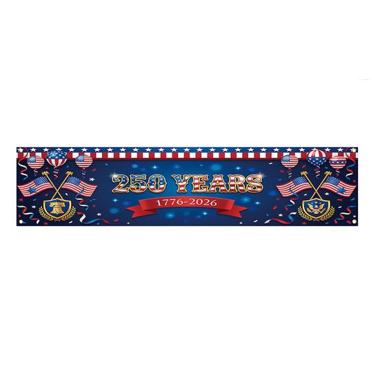 250th Anniversary Banner 6.5x1.5ft 250 Years of Freedom American Patriotic Decoration