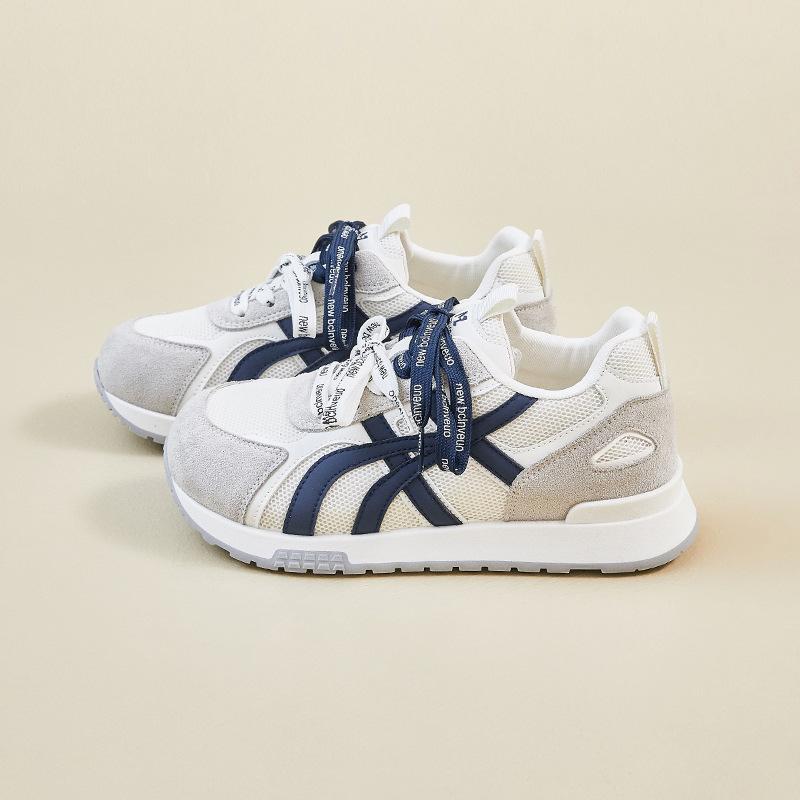 

Niche retro big head board shoes women s autumn new thick-soled inner height increase breathable casual sports shoes 40 бежевый