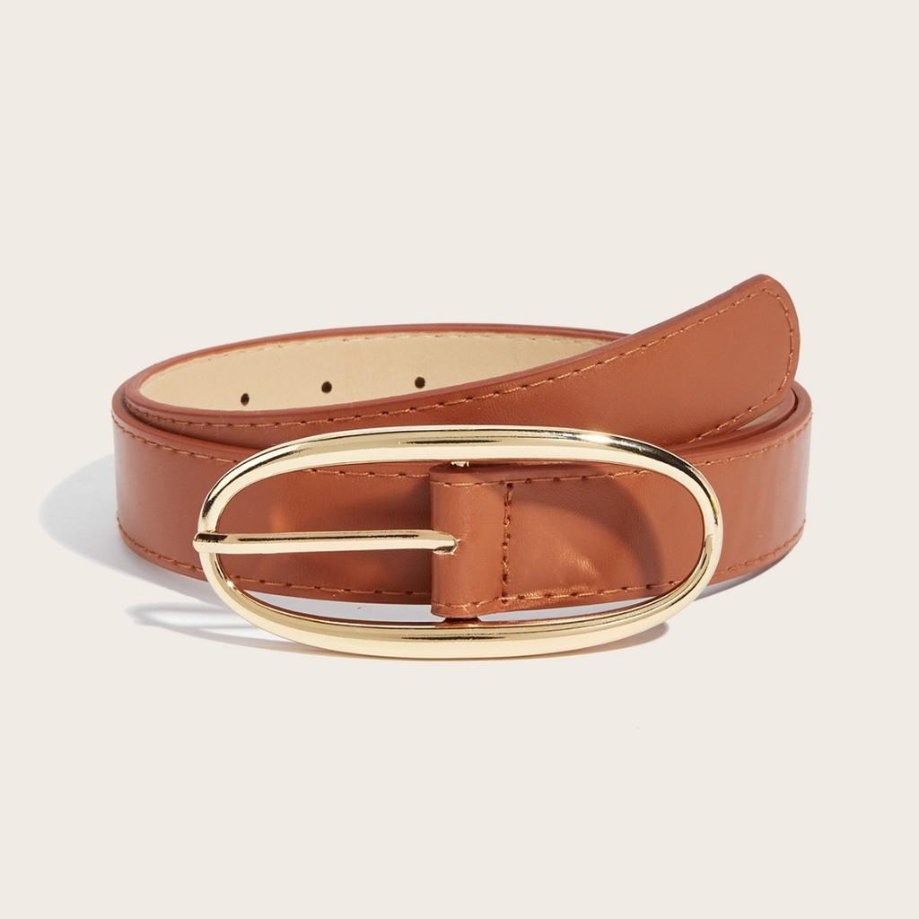 Minimalist Pu Leather Belt For Women With Alloy Buckle For Casual And Office Wear