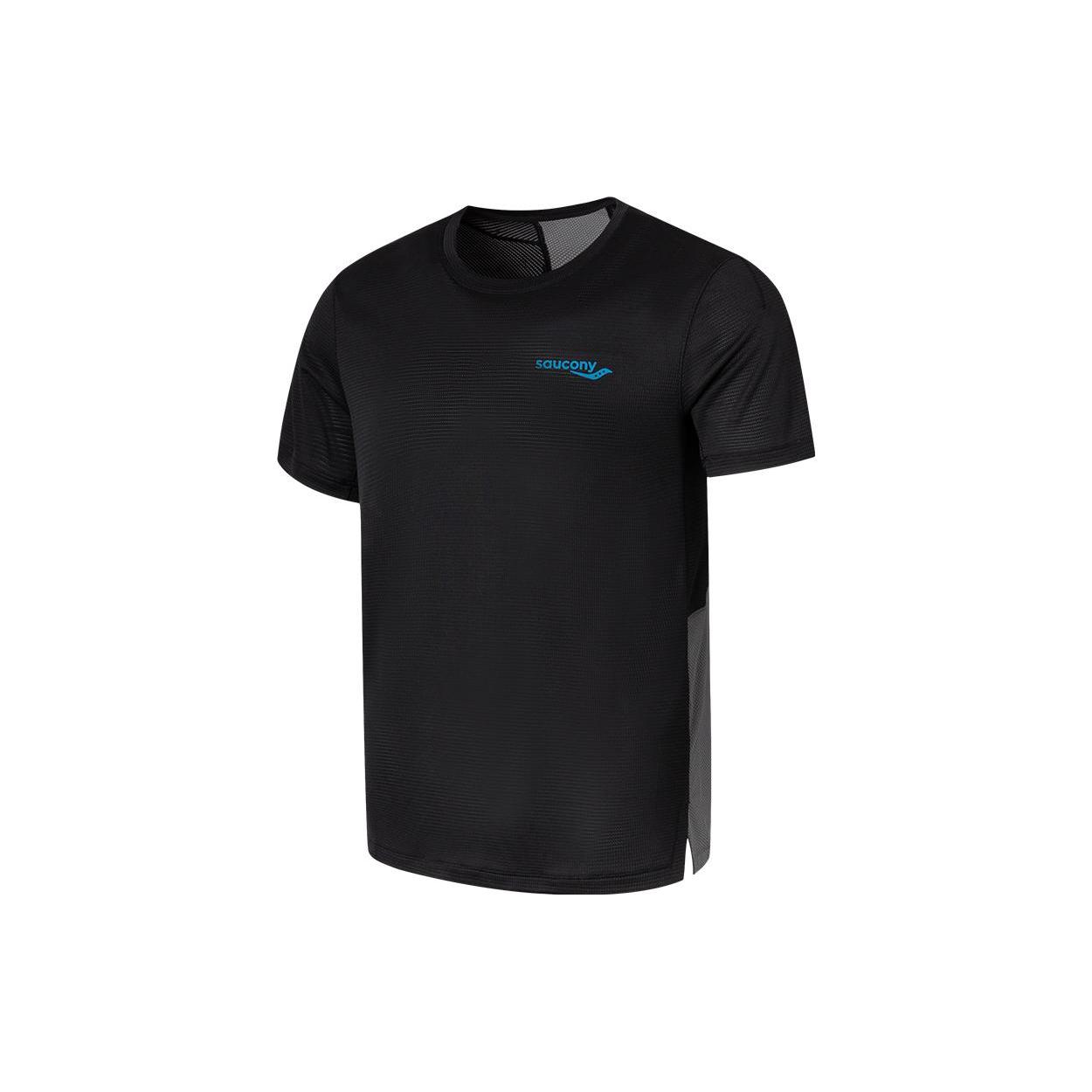Saucony T Shirts Men s Black Crew Neck Thin Straight Fit SC2220018-1 S