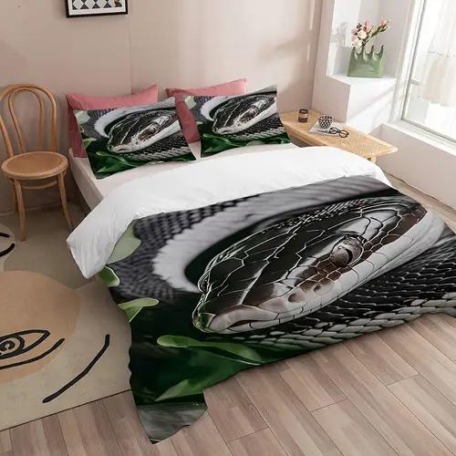 Snake Duvet Cover Duvet Cover With Snake Pattern Suitable For Children Kids And Adults Warm Soft Comfortable And Breathable