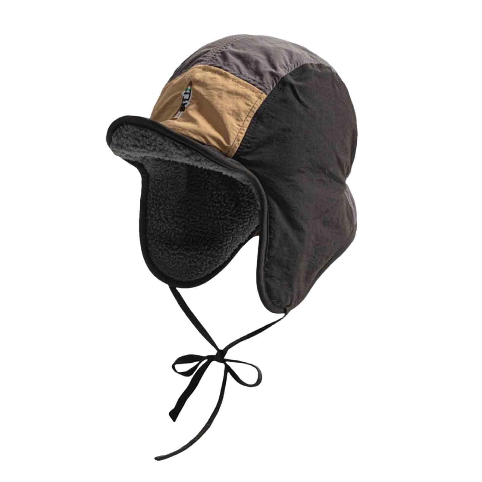 

Retro Five Piece Color Blocked Velvet Warm Lei Feng Hat For Both Men And Women, Windproof And Casual Versatile Hat For Cycling One Size чорний