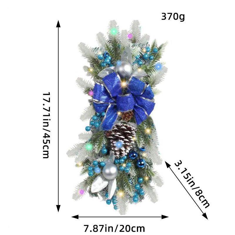 Weihnachtskranz Rattan Türvorhang Anhänger Zuhause LED Leuchtend Treppe Über Kopf Dekorativ Türhänger Weihnachtsdekorationen