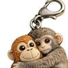 Little Monkey Pocket Hug Token Cute Monkey Holding Plush Toy Keychain with Card Inspirational Keepsake for Friends Family Emotional Support