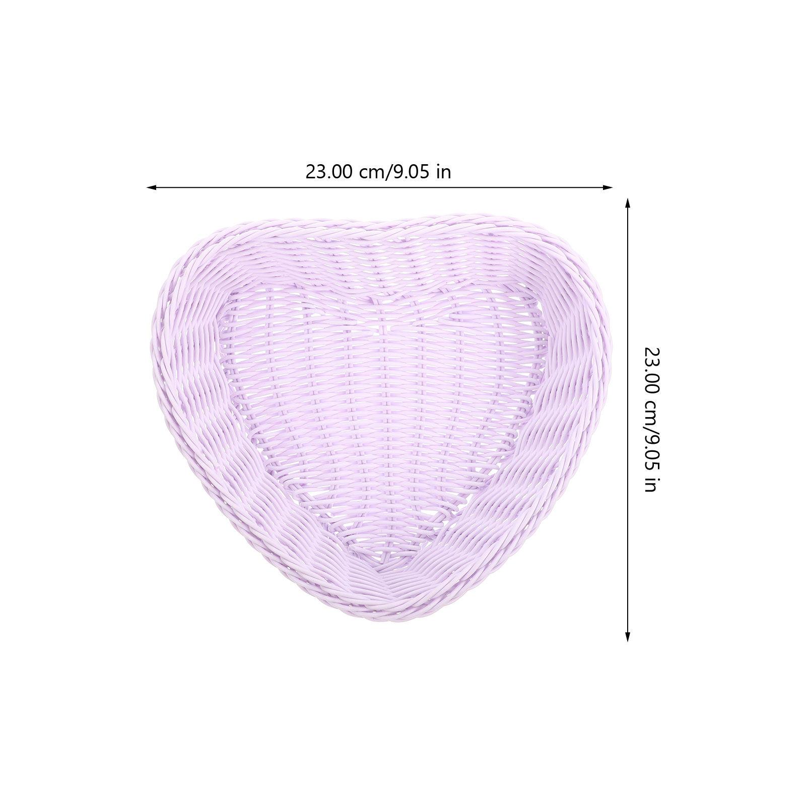 

Heart Shape Design Basket Food Serving Snack Storage Basket for Home Office Decorative Tabletop Dried Fruit Holder лавандовый