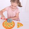 Kids Pizza Cutting Toy Kitchen Play Accessories, Pretend Cooking Food Fake Pizza Pie Playset for Kids Indoor Play