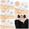 Zinc Zinc Alloy U-shaped Double Head Brooch Pearl  Stylish   Skirts Decor