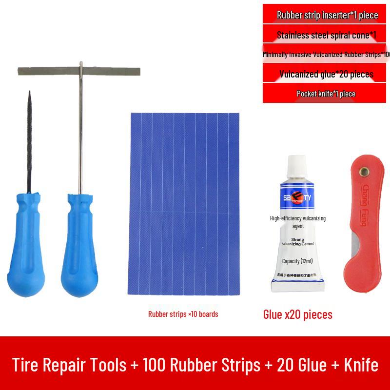 Electric Car & Motorcycle Tire Repair Set with Vacuum Strips - Quick, Minimal Invasive Fix