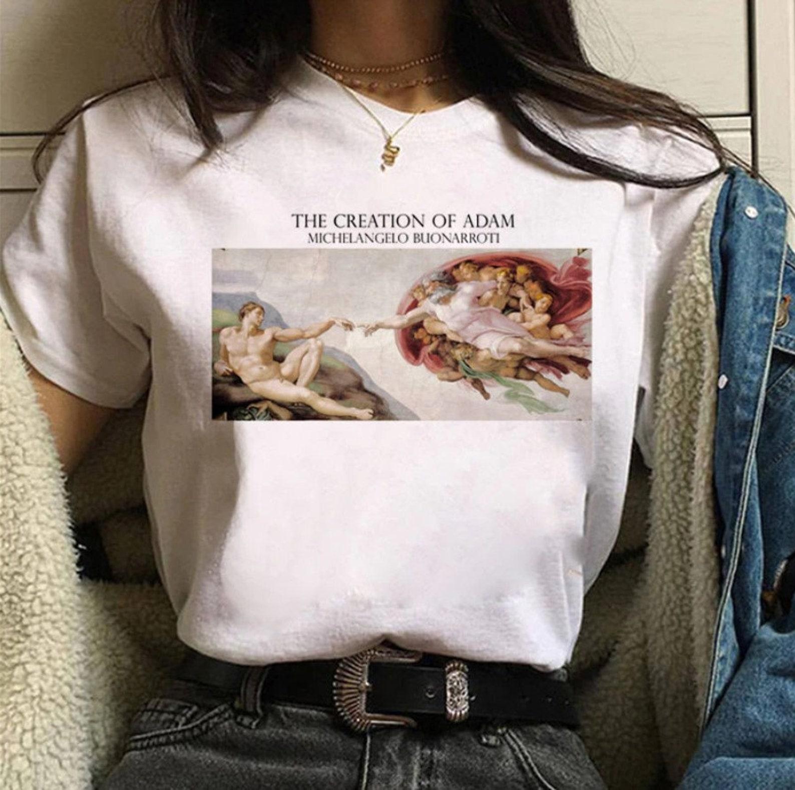 Creation Of Adam T-Shirt: Michelangelo Art, 100% Cotton 3XL