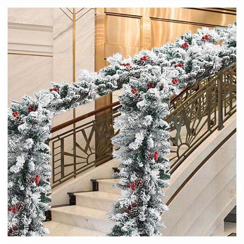1Pc Christmas Decoration Flocked Falling Snow Rattan Snow Scene Rattan for Outdoor Yard Patio Garden Home Wedding Holiday Party Decoration